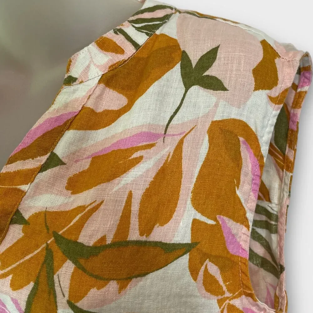 C&C California 100% linen floral shift dress size medium - Picture 7 of 11